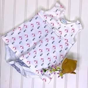 Feather Baby Sleeveless Onesie Dress 6-9